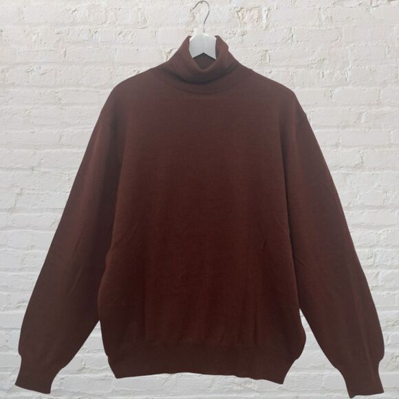 Lord & Taylor Merino Wool Turtleneck Size XL Rust Brown Vintage EUC Unisex - Picture 2 of 16